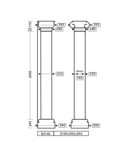 Колонна Европласт 1.30.205 Пенополиуретан 3149*392*392 мм-foto2