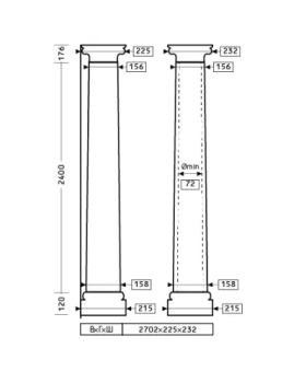 Колонна Европласт 1.30.302 Пенополиуретан 2692*224*224 мм-foto2