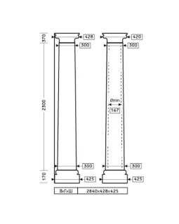 Колонна Европласт 1.30.304 Пенополиуретан 2840*428*428 мм-foto2