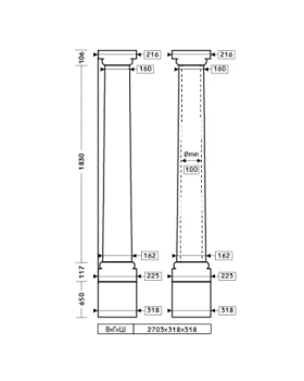 Колонна Европласт 1.30.101 Пенополиуретан 2692*318*318 мм-foto2
