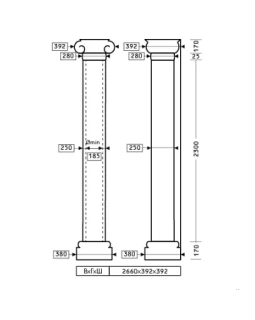 Колонна Европласт 1.30.206 Пенополиуретан 2623*392*392 мм-foto2