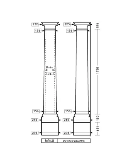 Колонна Европласт 1.30.301 Пенополиуретан 2692*299*299 мм-foto2