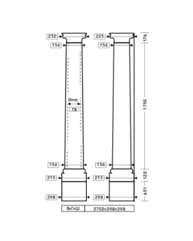 Колонна Европласт 1.30.301 Пенополиуретан 2692*299*299 мм-foto2