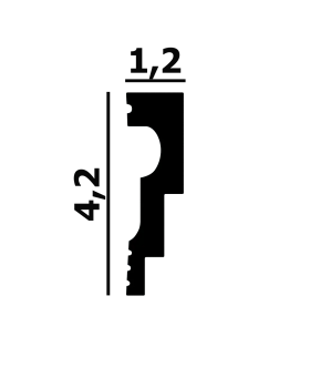 Молдинг P105, P106 Перфект Плюс XPS Полимер 2000*42/70*12/20 мм-foto5