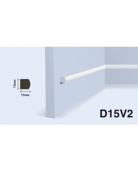 Молдинг Hiwood D15V2 Полистирол Под покраску 2700*15*15 мм