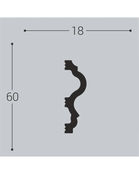 Молдинг Bello Deco М6 XPS Полимер 2000*60*18 мм-foto2