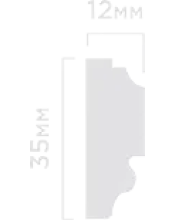 Молдинг Hiwood D35V1 Полистирол Под покраску 2000*35*12 мм-foto2