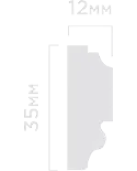 Молдинг Hiwood D35V1 Полистирол Под покраску 2000*35*12 мм-foto2