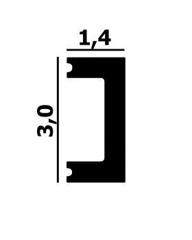 Молдинг P123, P125 Перфект Плюс XPS Полимер 2000*30/52*14 мм-foto3