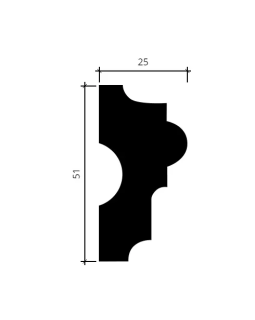 Молдинг Европласт 1.51.304 гибкий Пенополиуретан 2000*51*24 мм-foto2