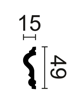 Молдинг NMC Wallstyl WL11 Полистирол 2000х49х15 мм-foto2