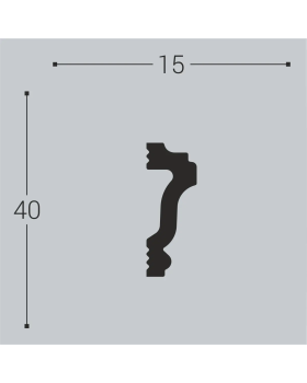 Молдинг Bello Deco М4 XPS Полимер 2000*40*15 мм-foto2