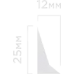 Молдинг Hiwood TR25V2 Полистирол Под покраску 2700*25*12 мм