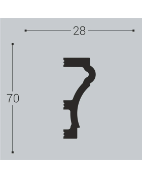 Молдинг Bello Deco М7 XPS Полимер 2000*70*28 мм-foto2