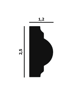 Молдинг гибкий P35F Перфект Плюс XPS Полимер 2000*25*12 мм-foto2