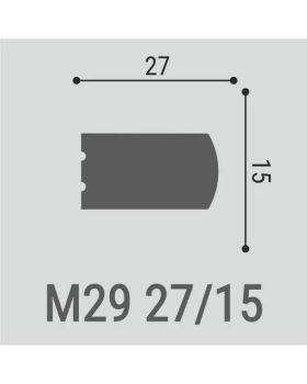 Молдинг Bello Deco М29 XPS Полимер 2000*27*15 мм-foto2