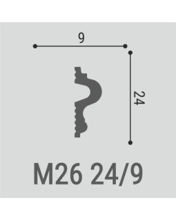 Молдинг Bello Deco М26 XPS Полимер 2000*24*9 мм-foto2
