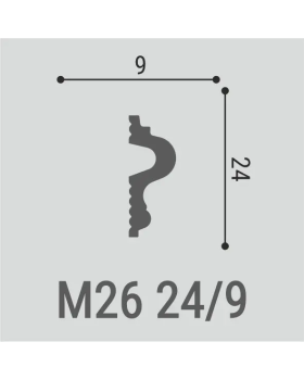 Молдинг Bello Deco М26 XPS Полимер 2000*24*9 мм-foto2