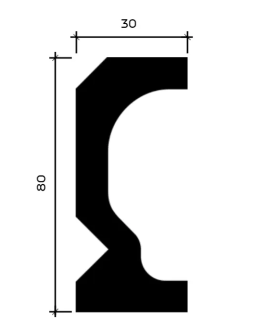 Молдинг Европласт 1.51.818 Пенополиуретан 2007*80*30 мм-foto2