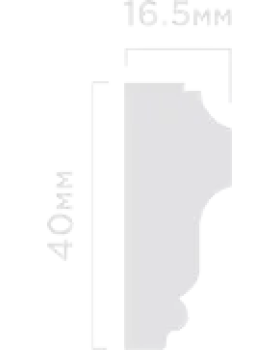 Молдинг Hiwood D40V2 Полистирол Под покраску 2000*40*16.5 мм-foto2