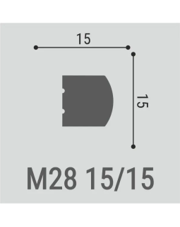 Молдинг Bello Deco М28 XPS Полимер 2000*15*15 мм-foto2