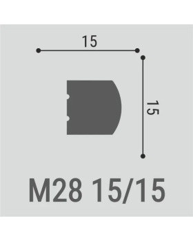 Молдинг Bello Deco М28 XPS Полимер 2000*15*15 мм-foto2