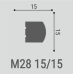 Молдинг Bello Deco М28 XPS Полимер 2000*15*15 мм