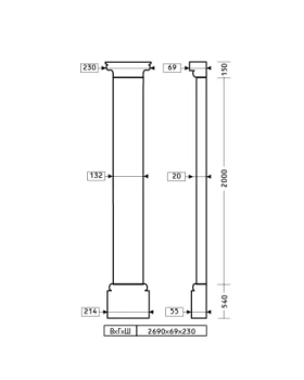 Европласт Пилястра 1.20.301 Пенополиуретан 2690*232*68 мм-foto2