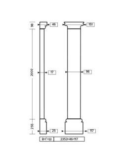 Европласт Пилястра 1.20.103 Пенополиуретан 2353*152*45 мм-foto2