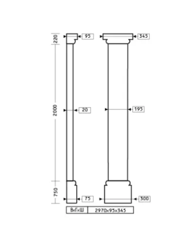 Европласт Пилястра 1.20.001 Пенополиуретан 2971*345*95 мм-foto2