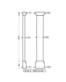 Европласт Пилястра 1.20.101 Пенополиуретан 3083*403*80 мм-foto2