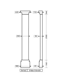 Европласт Пилястра 1.20.303 Пенополиуретан 3183*419*112 мм-foto2