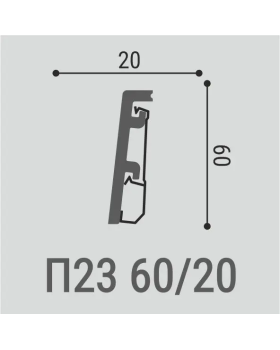 Плинтус Bello Deco П23 XPS Полимер 2000*60*20 мм-foto2