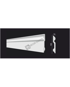 Плинтус широкий Decor Dizayn DD137 Полистирол 2000*100*14 мм