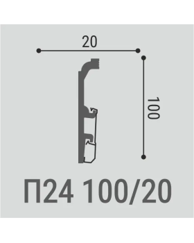 Плинтус Bello Deco П24 XPS Полимер 2000*100*20 мм-foto2