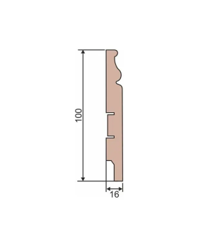 Плинтус Cosca AP10 под покраску МДФ с пазом 2400*100*16 мм-foto2