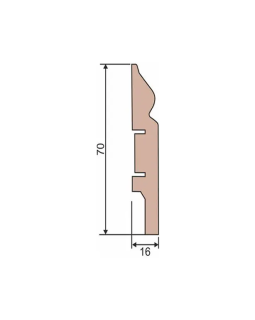 Плинтус Cosca AP05 под покраску МДФ с пазом 2400*70*16 мм-foto2