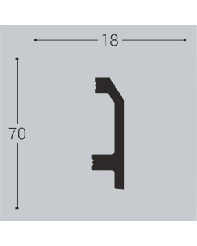 Плинтус Bello Deco П11 XPS Полимер 2000*70*18 мм-foto2