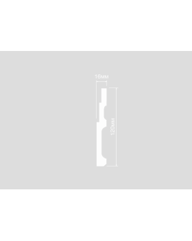 Плинтус Hiwood B120V1 Полистирол Под покраску-foto2