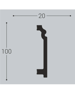 Плинтус Bello Deco П4 XPS Полимер 2000*100*20 мм-foto2