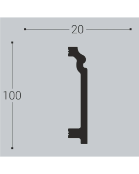 Плинтус Bello Deco П4 XPS Полимер 2000*100*20 мм-foto2