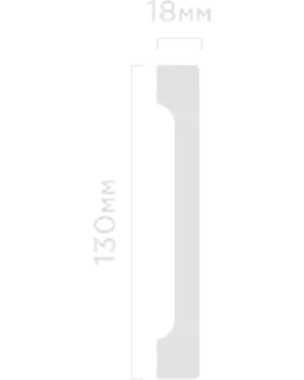 Плинтус Hiwood B130V1 Полистирол Под покраску-foto2