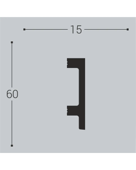 Плинтус Bello Deco П15 XPS Полимер 2000*60*15 мм-foto2