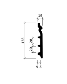 Плинтус Европласт 1.53.110 гибкий Пенополиуретан 2000*138*18,5 мм-foto2