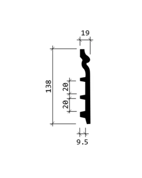 Плинтус Европласт 1.53.110 гибкий Пенополиуретан 2000*138*18,5 мм-foto2