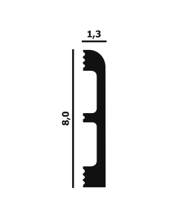 Плинтус гибкий P83F Перфект Плюс XPS Полимер 2000*80*13 мм-foto2