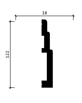 Плинтус Decor Dizayn DD705 Полистирол 2000*122*18 мм-foto3