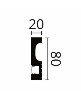 Плинтус NMC Wallstyl IL11 80х23х2000 мм-foto2