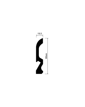 Плинтус Hiwood LB98 Полистирол Под покраску-foto2