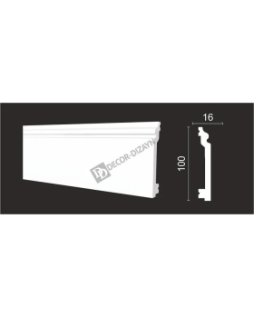 Плинтус Decor Dizayn DD701 Полистирол 2000*100*16 мм